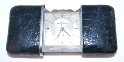 Lot 361 - A Movado Ermetophon purse watch with alarm,...