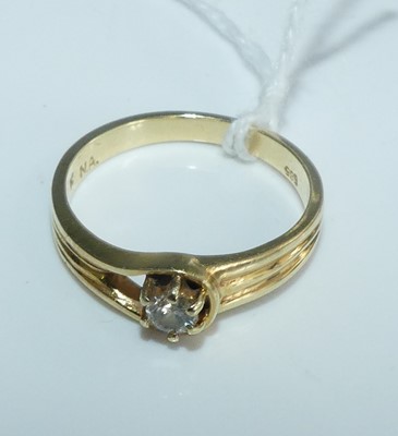 Lot 370 - A modern 14ct gold and diamond solitaire ring,...