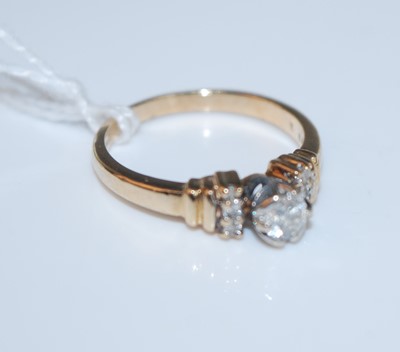 Lot 377 - A contemporary 9ct gold diamond ring, having a...