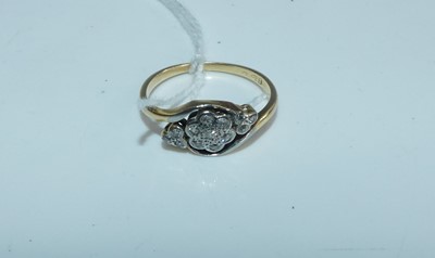 Lot 381 - A vintage 18ct gold diamond flower head...