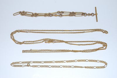 Lot 397 - A late Victorian gilt metal belcher link guard...
