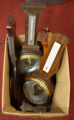 Lot 604 - A collection of four 20th century wall barometers