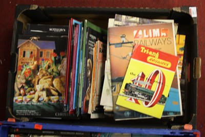 Lot 597 - A box of magazines and auction catalogues...