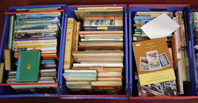 Lot 606 - Three boxes of books relating to model railway