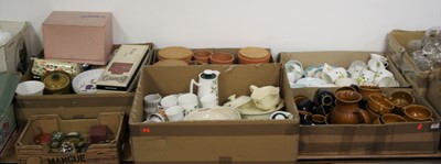 Lot 590 - Six boxes of various ceramics to include a...