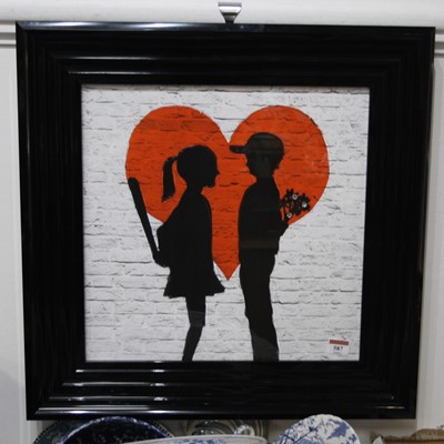 Lot 587 - After Banksy, reproduction picture, 38x38cm
