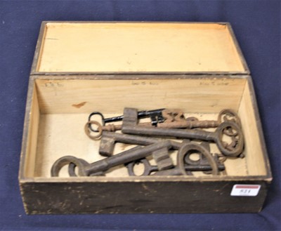 Lot 521 - A collection of 18th century and later iron keys