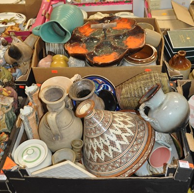 Lot 412 - Two boxes containing various ceramics to...