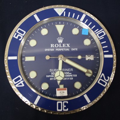 Lot 529 - A reproduction brushed aluminium wall clock,...