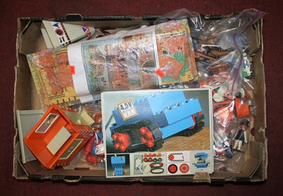 Lot 582 - A box of vintage toys, to include Lego and...