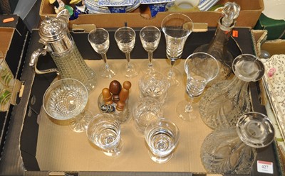 Lot 427 - A box of glassware to include a pressed glass...