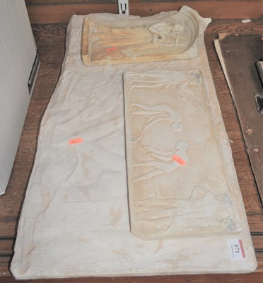 Lot 571 - Three various reproduction plaster friezes,...