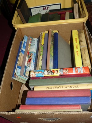 Lot 434 - Two boxes of books to include children's annuals