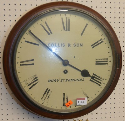 Lot 1132 - A Victorian mahogany circular wall clock, the...