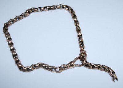 Lot 2587 - A yellow metal rounded belcher link Albert...
