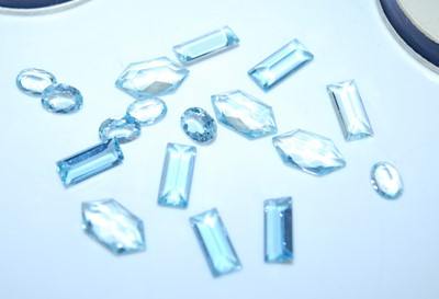 Lot 2588 - A box of loose aquamarines to include 7...