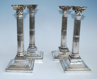 Lot 2134 - Two pairs of 19th century silver plated...