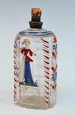 Lot 2107 - A circa 1770 Bohemian glass brandy bottle,...