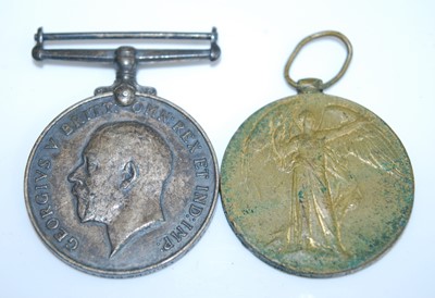 Lot 83 - A WW I British War and Victory pair, naming...