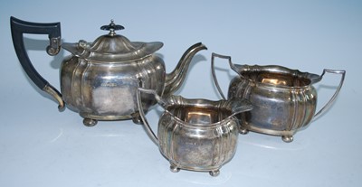 Lot 2163 - A George V three-piece silver tea set,...