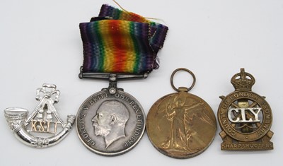 Lot 157 - A WW I British War and Victory pair, naming...