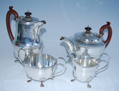 Lot 2171 - A mid-20th century silver four-piece tea set,...