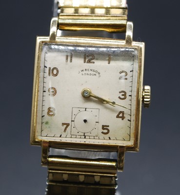 Lot 2620 - A 9ct yellow gold J.W. Benson manual wind...