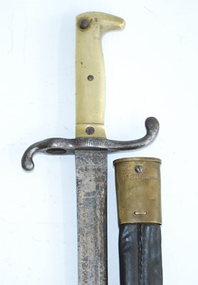 Lot 183 - An Imperial German M1871 bayonet, the 46.5cm...