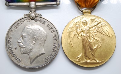 Lot 90 - A WW I British War and Victory pair, naming...