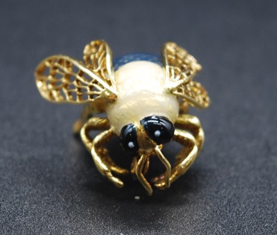 Lot 2634 - A contemporary Italian yellow metal and enamel...