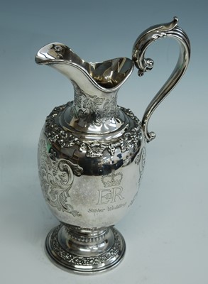 Lot 2172 - A Garrard & Co silver commemorative wine ewer...