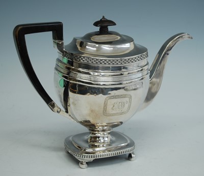 Lot 2132 - A George III silver pedestal teapot, of...
