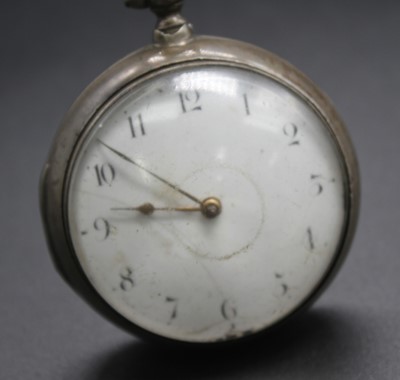 Lot 2649 - A George III gent's silver pair cased pocket...