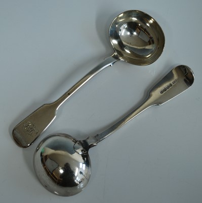 Lot 2141 - A matched pair of antique silver sauce...