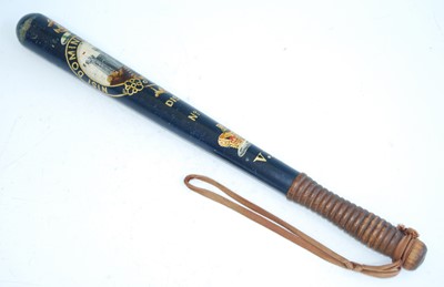 Lot 122 - A Victorian turned beech truncheon, polychrome...