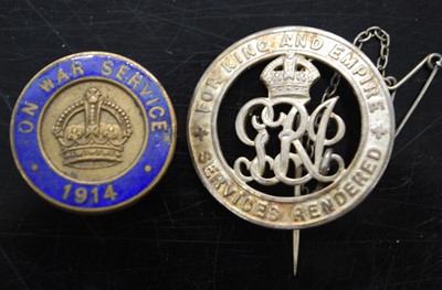 Lot 31 - A WW I Silver War Badge, numbered verso...