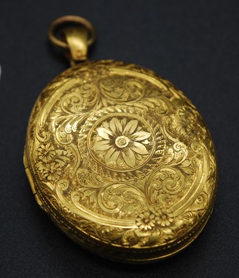 Lot 2658 - A late 19th century yellow metal picture...