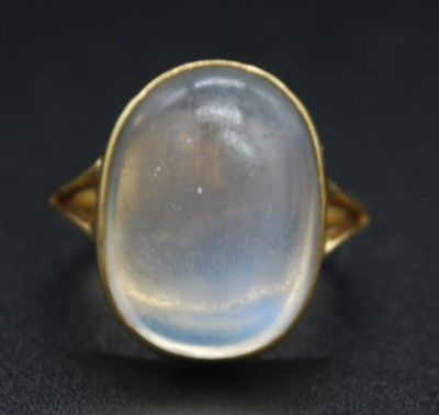 Lot 2674 - A vintage yellow metal moonstone set dress...