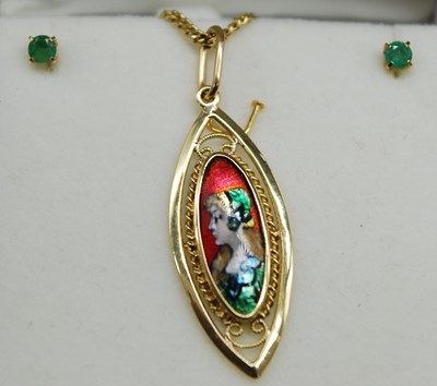 Lot 2652 - A continental yellow metal and enamel...