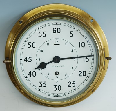 Lot 185 - A 20th century brass cased Naval bulkhead...