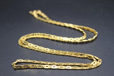 Lot 2783 - A Chinese high carat yellow metal flat link...