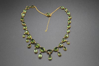 Lot 2805 - A yellow metal Victorian paste set fringe...