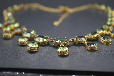 Lot 2805 - A yellow metal Victorian paste set fringe...