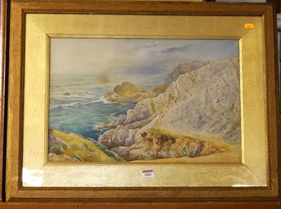 Lot 1002 - JW Walker - On the coast of Gower, watercolour,...