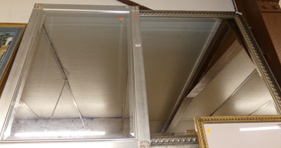 Lot 1017 - A reproduction silvered framed and bevelled...