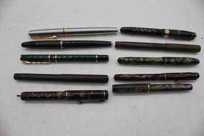 Lot 587 - A collection of vintage fountain pens, to...