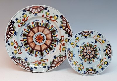 Lot 2055 - A circa 1790 Lambeth delftware charger, in the...