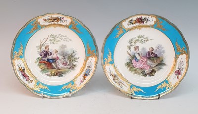 Lot 2085 - A pair of 19th century Sevres style porcelain...