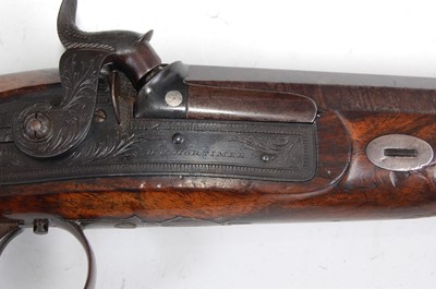 Lot 51 - A cased pair of 40-bore percussion duelling...