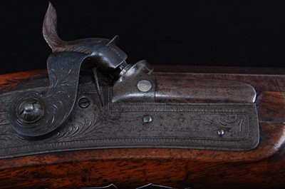 Lot 51 - A cased pair of 40-bore percussion duelling...